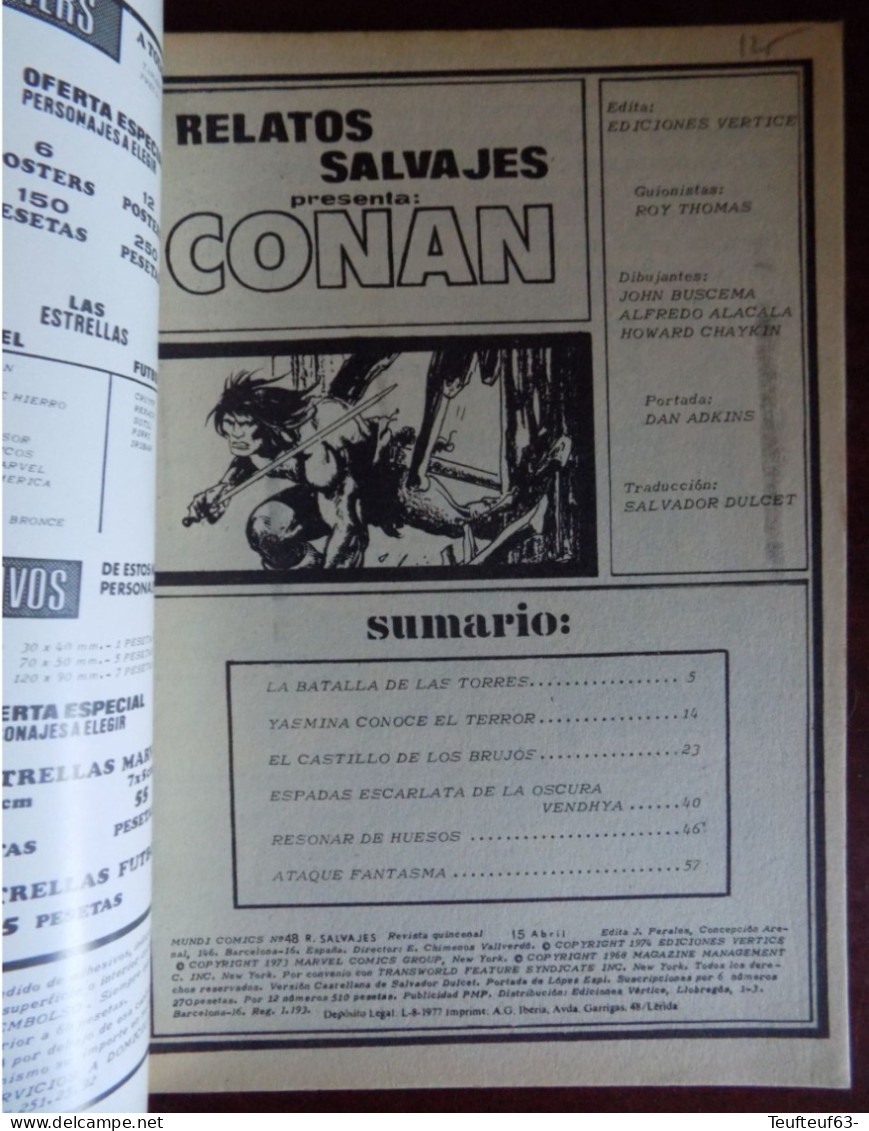 Conan El Barbaro V.1 N°48 Couv. Adkins - Old Comic Books