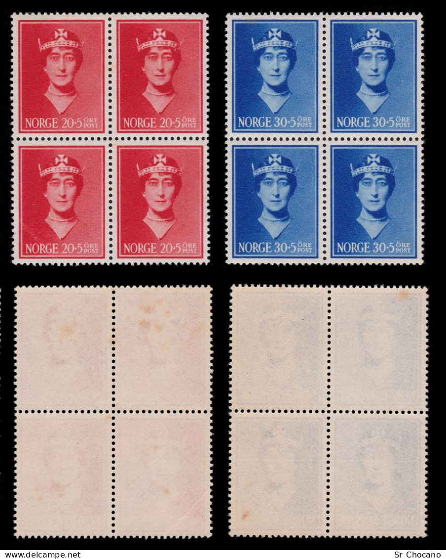 NORWAY.1939.SEMI-POSTAL STAMPS.SCOTT B11-B14.SET BLQ4.MNH - Neufs