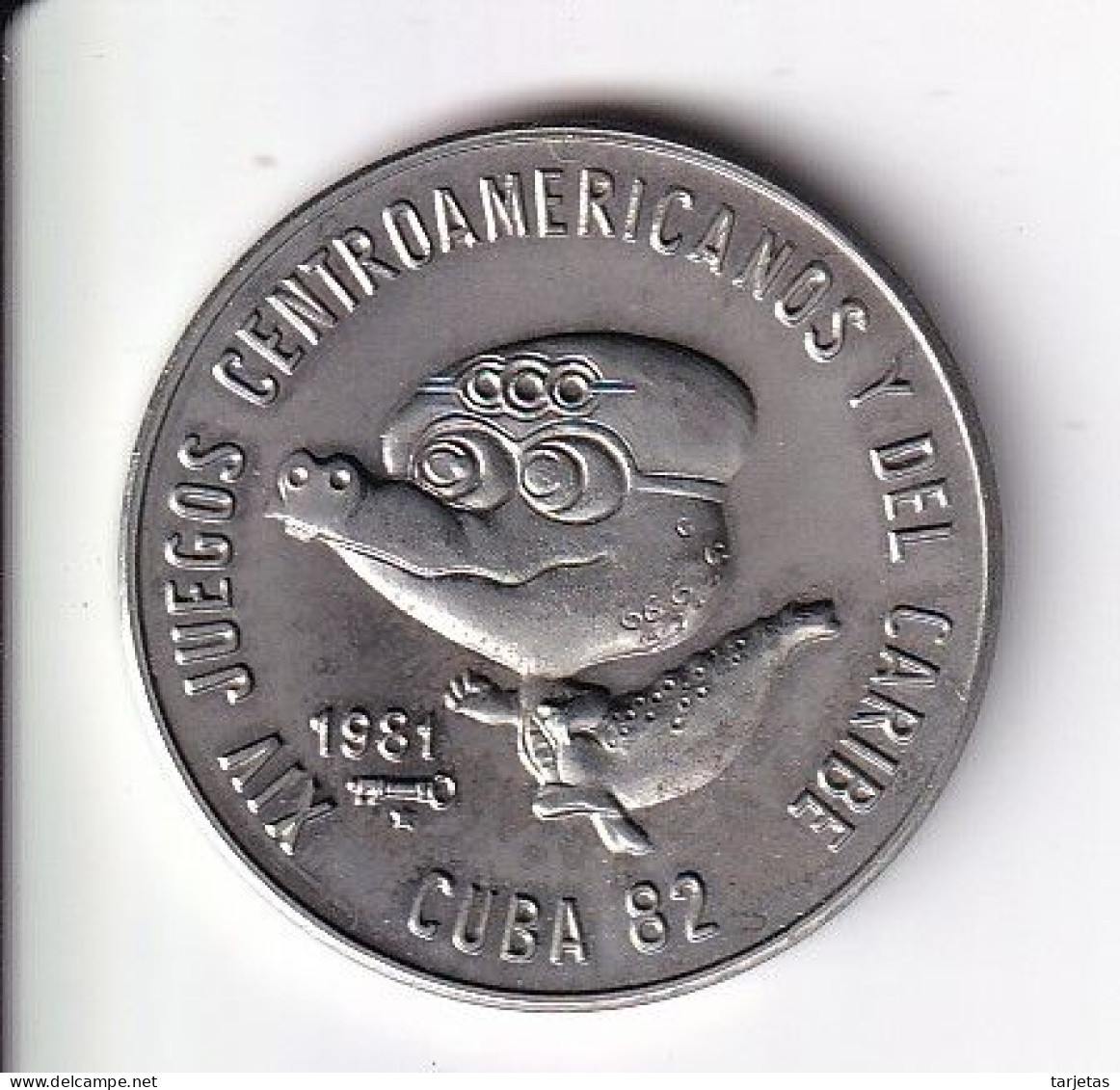 MONEDA DE CUBA DE 1 PESO DEL AÑO 1981 JUEGOS CENTROAMERICANOS - MASCOTA (COIN) (NUEVA - UNC) - Cuba