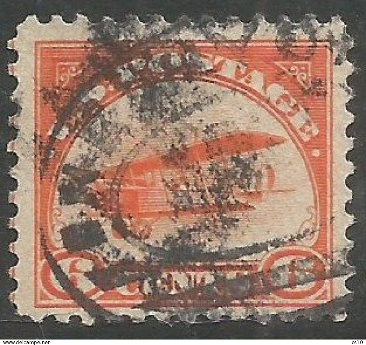 USA Curtiss Jenny 1918 C.6 Orange Airmail Airpost # C1 Used - 1a. 1918-1940 Usados