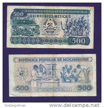 MOZAMBIQUE 1980, Banknote, USED VG. 500 Meticais Km 127 - Moçambique