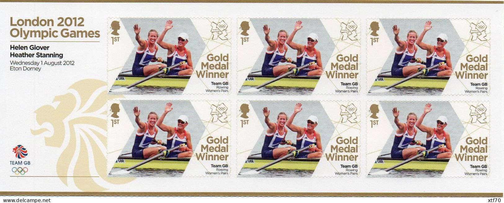 GREAT BRITAIN 2012 Olympic Games Gold Medal Winners: Women's Rowing Pairs - Unused Stamps