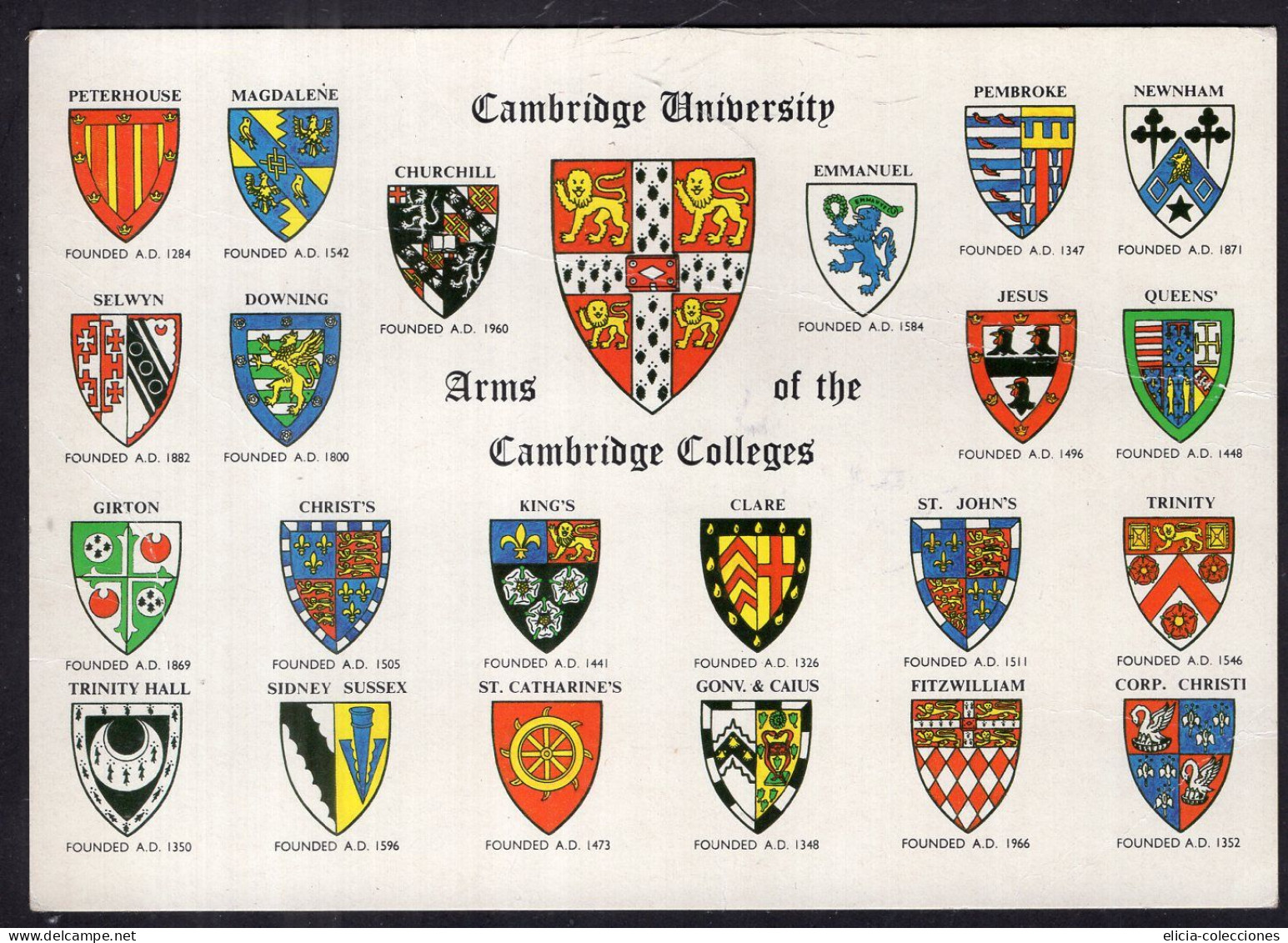 England - Cambridge University - Arms Of The Cambridge Colleges - Caja 1 - Cambridge