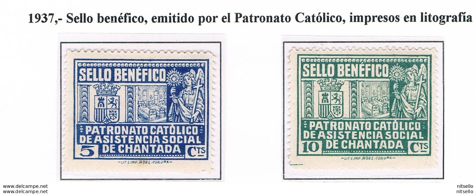 LOTE 2112 B   ///  (C150) GUERRA CIVIL  CHANTADA ( LUGO ) Fesofi 1/2 ** MH Con Fijasellos - Nationalist Issues