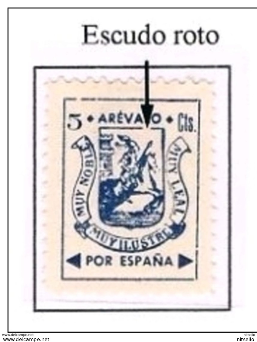 LOTE 2112 B   ///  (C150) GUERRA CIVIL   AREVALO ( AVILA )  VARIEDAD   *MH - Emisiones Nacionalistas