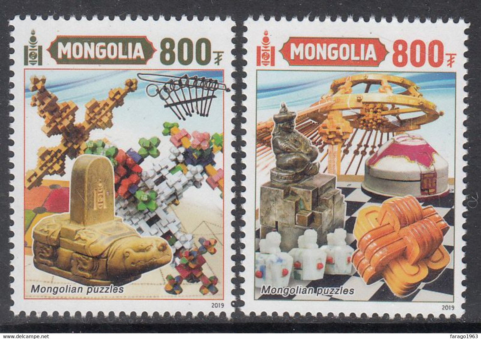 2019 Mongolia Puzzles Complete Set Of 2  MNH - Mongolie