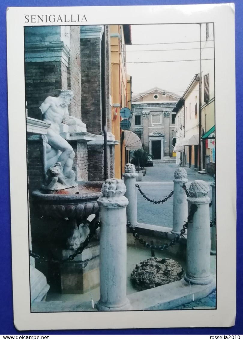 Cartolina 1992 ITALIA ANCONA SENIGALLIA IL NETTUNO E CHIESA DELLA CROCE Italy Postcard ITALIEN Ansichtskarten - Senigallia