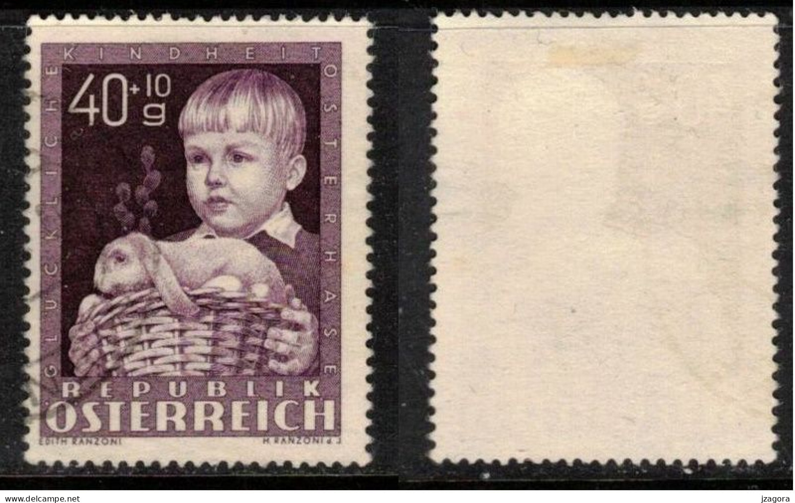 KINDHEIT KINDER CHILDREN ENFANTS  AUSTRIA ÖSTERREICH AUTRICHE 1949  MI 929 SC B260 YV 765 RABBIT LAPIN - Marionetten