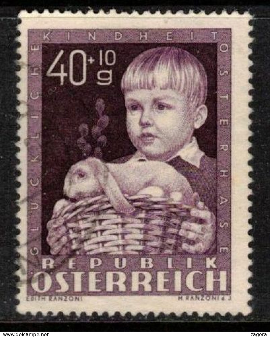 KINDHEIT KINDER CHILDREN ENFANTS  AUSTRIA ÖSTERREICH AUTRICHE 1949  MI 929 SC B260 YV 765 RABBIT LAPIN - Marionetten