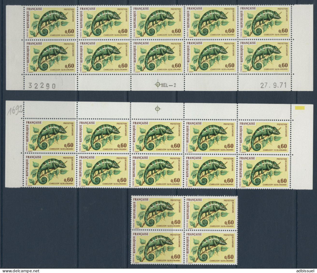 N° 1692 CAMELEON VARIETES REPERTORIEES AVEC PHOTOCOPIE DE L'ARTICLE Qui Les Décrit Voir Suite - Unused Stamps