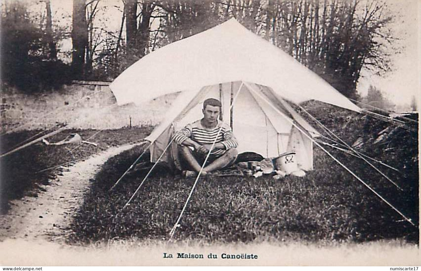 Cpa Marcel BARDIAUX La Maison Du Canoëtiste ( Clermont-Fd 1910, Redon 2000 ) Navigateur, écrivain - Aviron