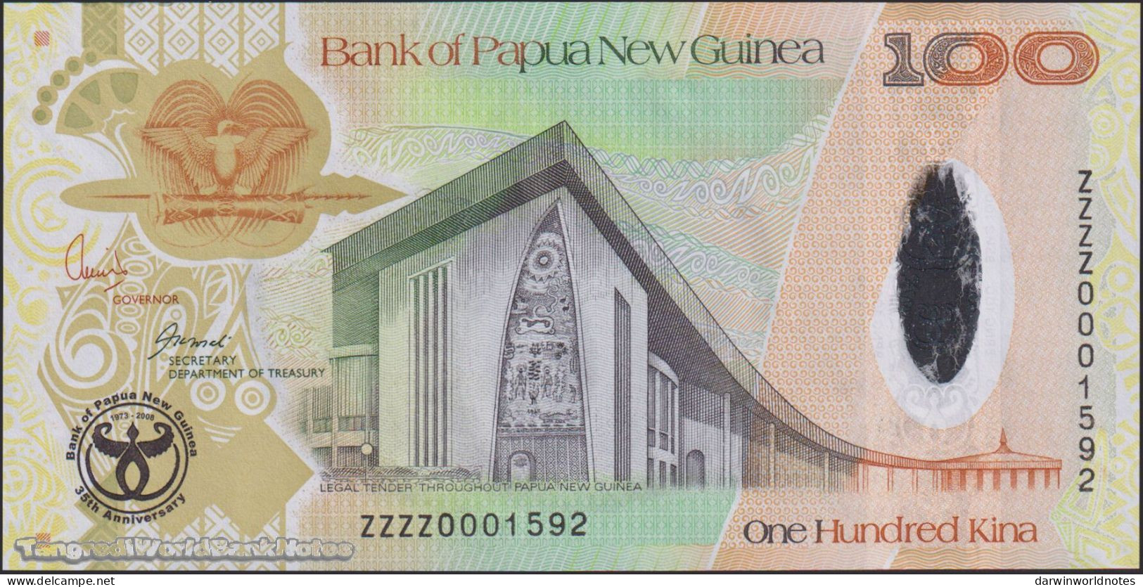 DWN - 350 world UNC different banknotes - FREE PAPUA NEW GUINEA 100 Kina 2008 (P.37) REPLACEMENT ZZZZ