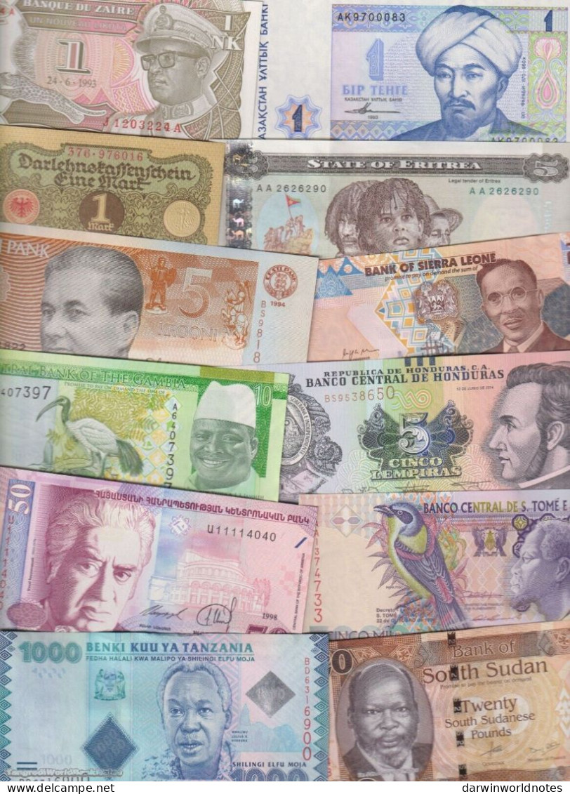 DWN - 400 World UNC Different Banknotes - FREE TUNISIA 5 Dinars 2013 (P.95) REPLACEMENT CR/1 - Verzamelingen & Kavels