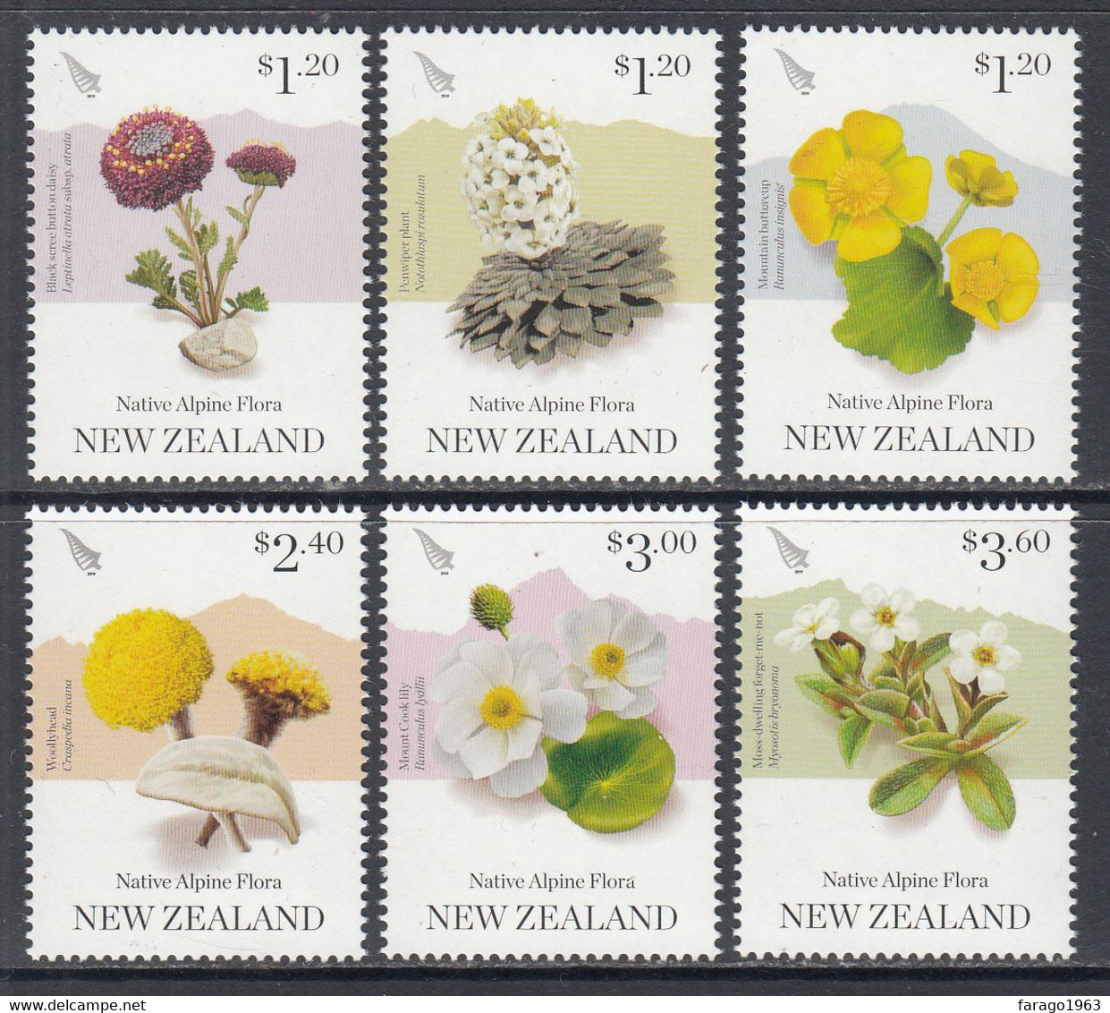 2019 New Zealand Alpine Flora Flowers Complete Set Of 6 MNH   @ BELOW FACE VALUE - Unused Stamps