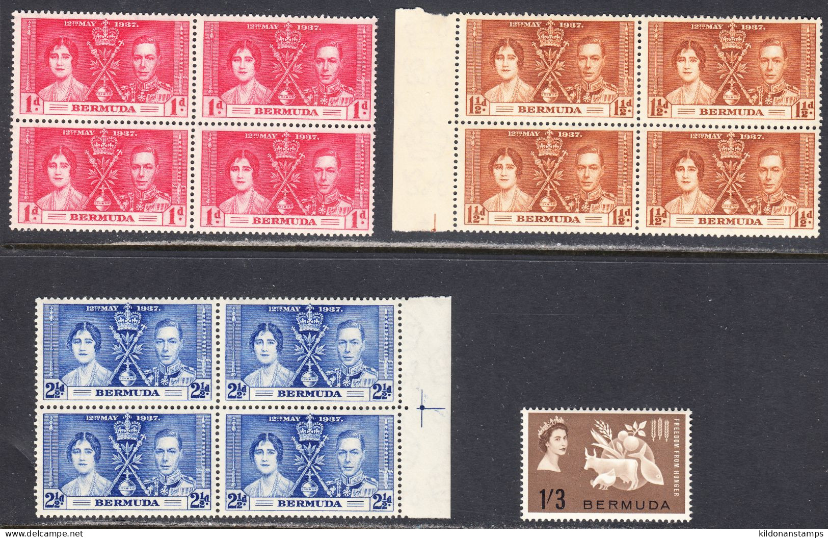 Bermuda 1937,63 Mint No Hinge, Sc# 115-117,192, SG - Bermudas