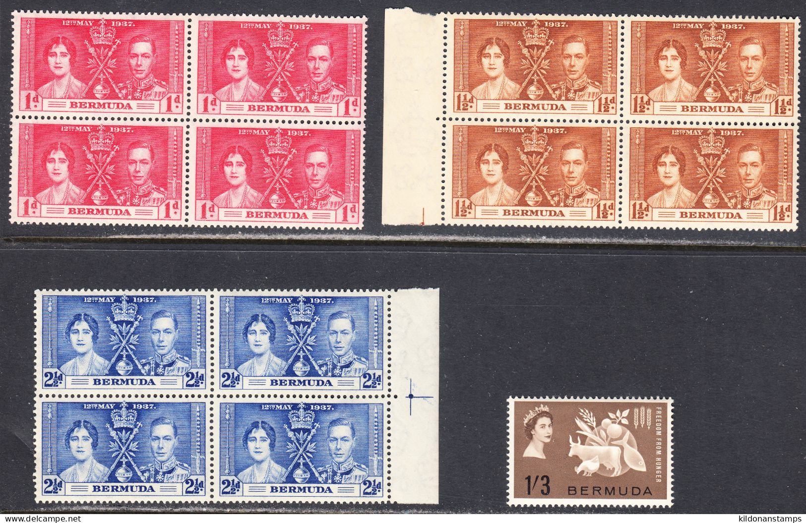 Bermuda 1937,63 Mint No Hinge, Sc# 115-117,192, SG - Bermudes