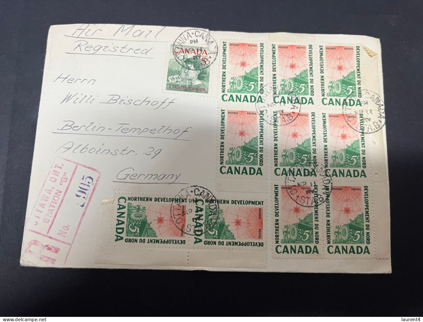 10-11-2023 (1 V 49) Canada Cover Posted To Germany - Registered In 1961 - Brieven En Documenten