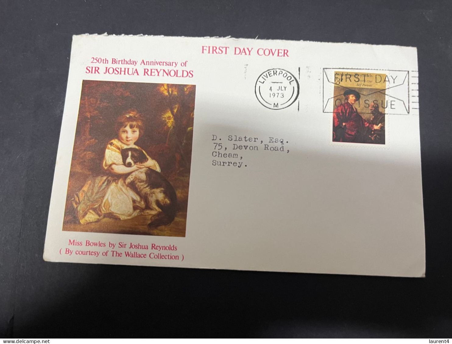 10-11-2023 (1 V 49) UK (1 FDC Cover) Posted 1973 - Sir Joshua Reynolds - 1971-1980 Decimal Issues