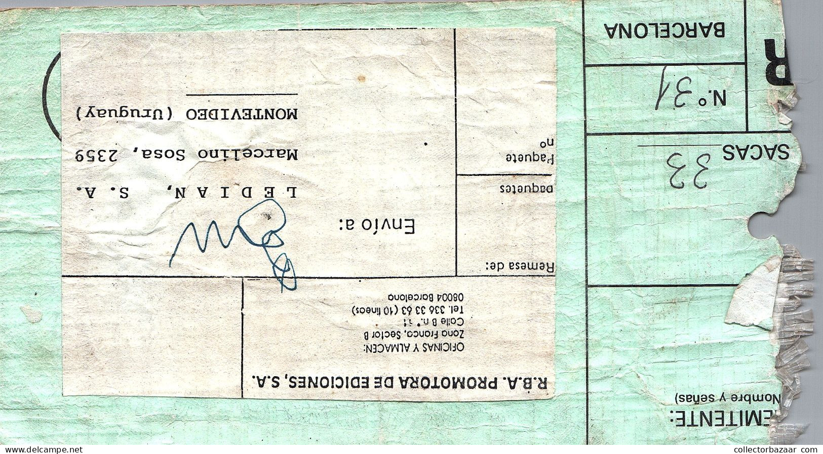 SPAIN PARCEL TAG WITH 500PESETASX4 KING CARLOS - Expres