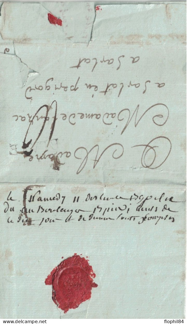 GIRONDE - BLAYE - LETTRE DE ST CIERS LE 3 OCTOBRE 1790 - REGNE DE LOUIS XVI - AVEC TEXTE ET SIGNATURE - TAXE 10 - CACHET - 1701-1800: Voorlopers XVIII