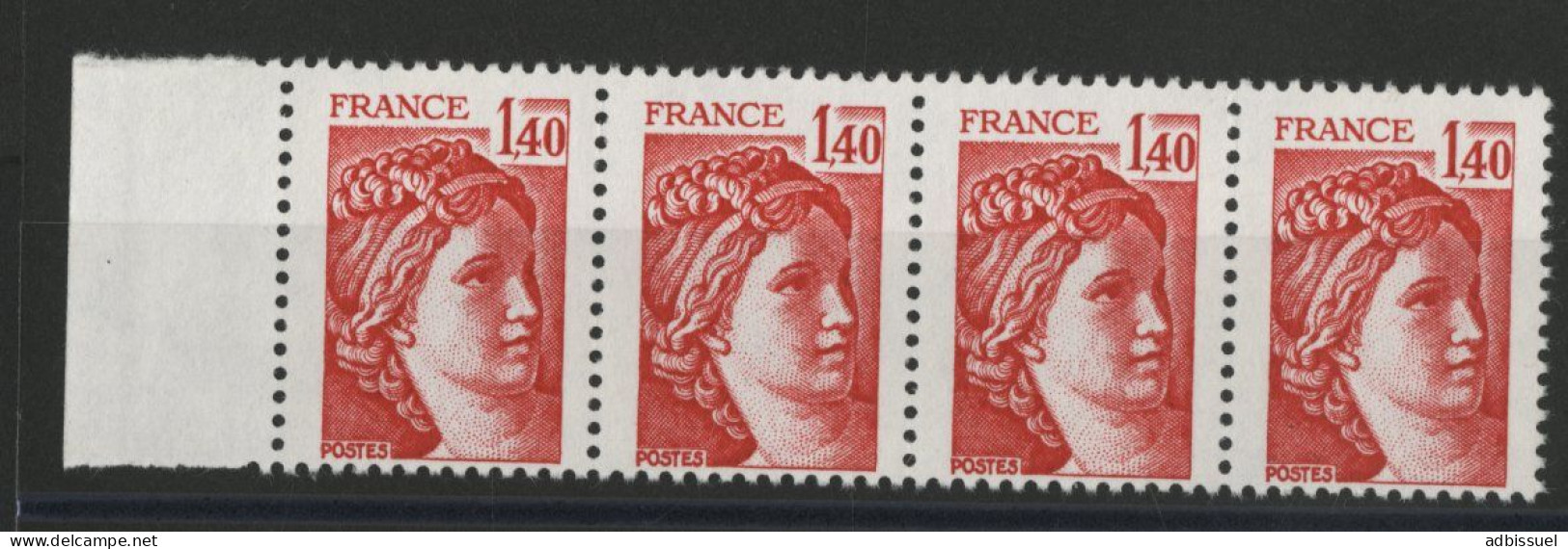 N° 2102a (x4) Cote 100 € Bande De Quatre SANS PHOSPHORE Neufs ** (MNH) Sabine, Gomme Brillante. TB - Unused Stamps