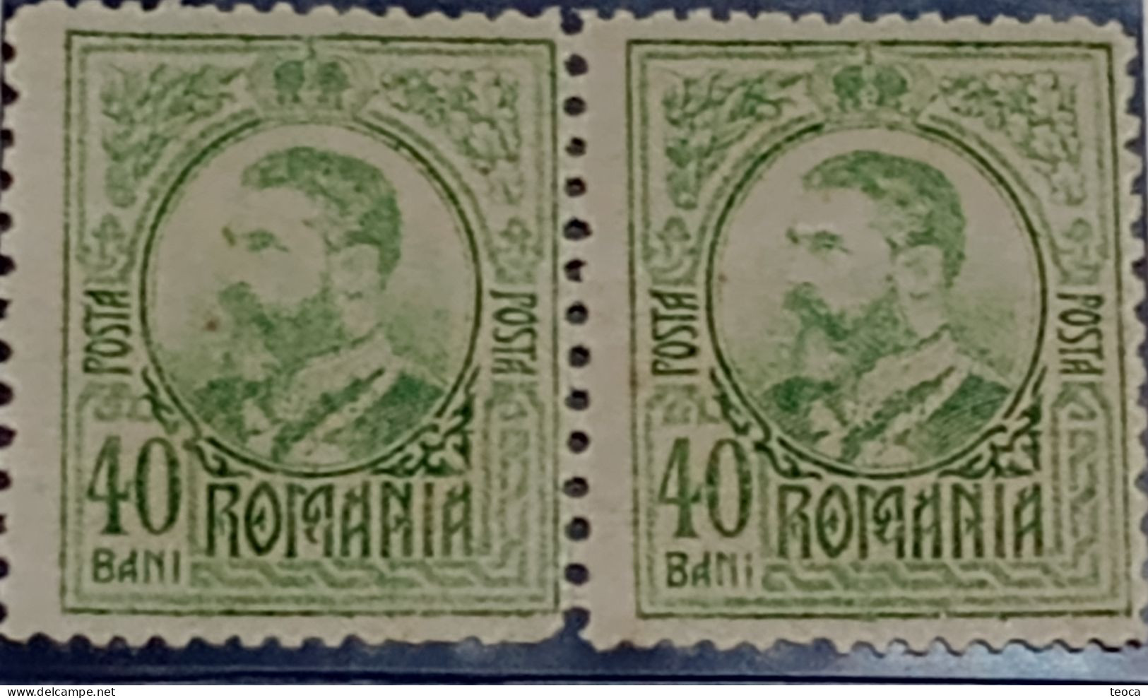 Errors Romania 1908 King Carol I Of Romania, Printed With  Extension Of The Letter "M" Romania, Paar - Variétés Et Curiosités