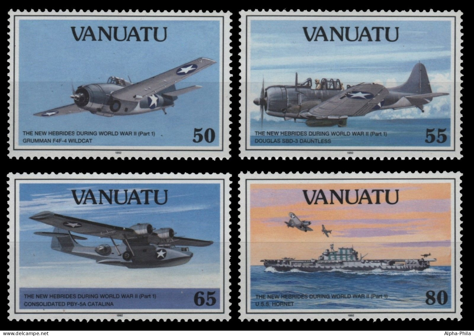 Vanuatu 1992 - Mi-Nr. 884-887 ** - MNH - Flugzeuge / Airplanes - Vanuatu (1980-...)