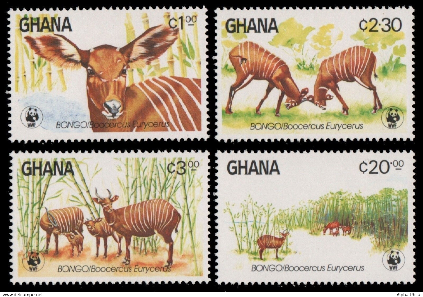 Ghana 1984 - Mi-Nr. 1060-1063 ** - MNH - Wildtiere / Wild Animals - Ghana (1957-...)