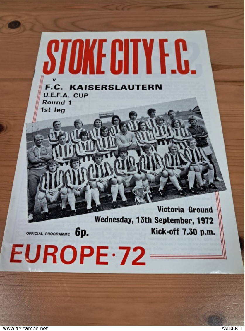 UEFA CUP 1972 Programa Stoke City-Kaiserslautern - Sports