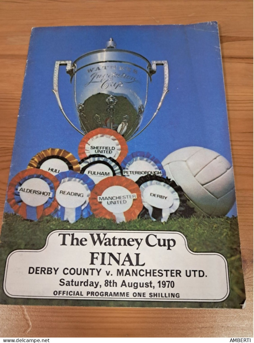 Watney Cup Final 1970 Programa Derby County-Manchester Utd - Deportes