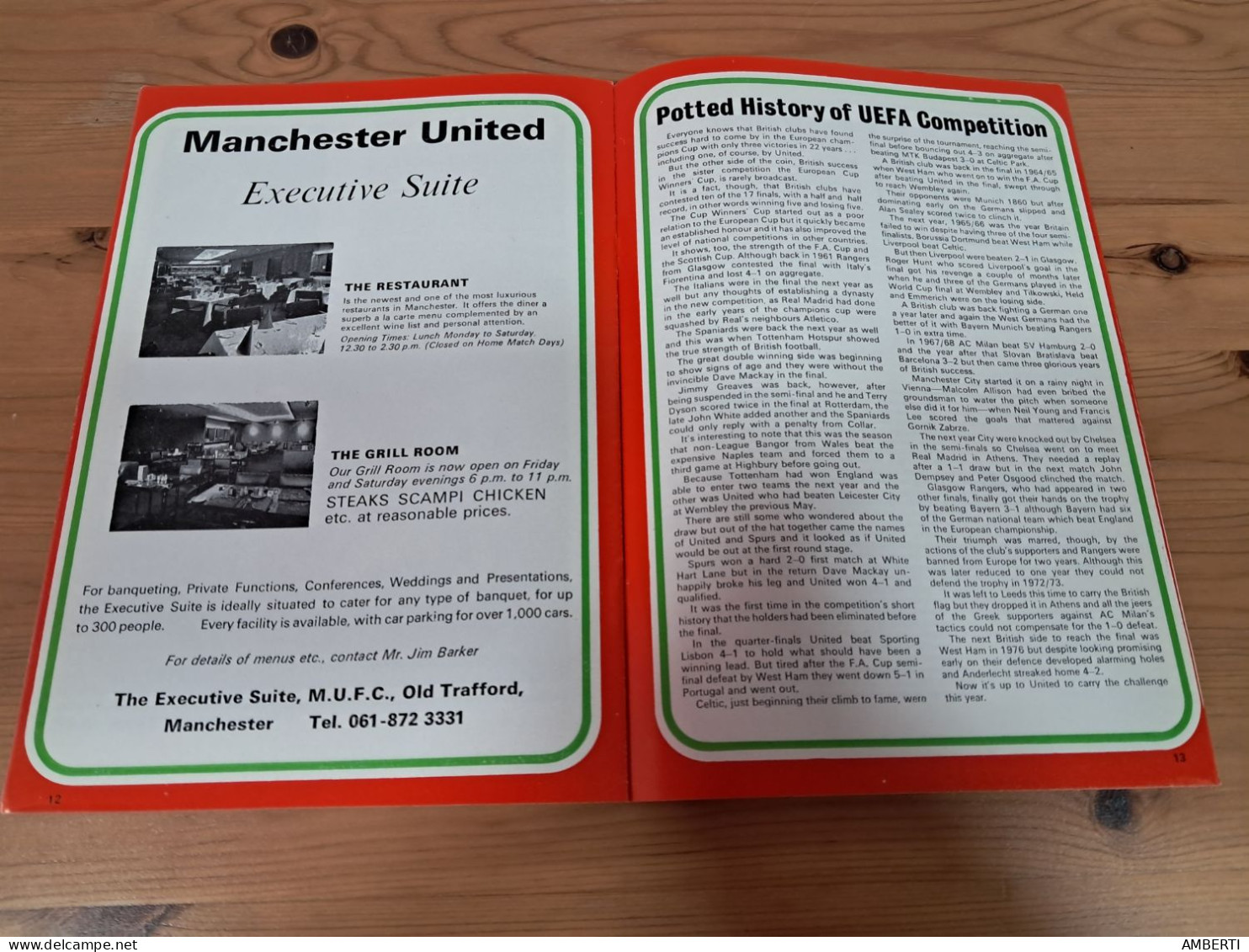 Cups Winners Cup 1977 Programa Manchester Utd-St Etienne