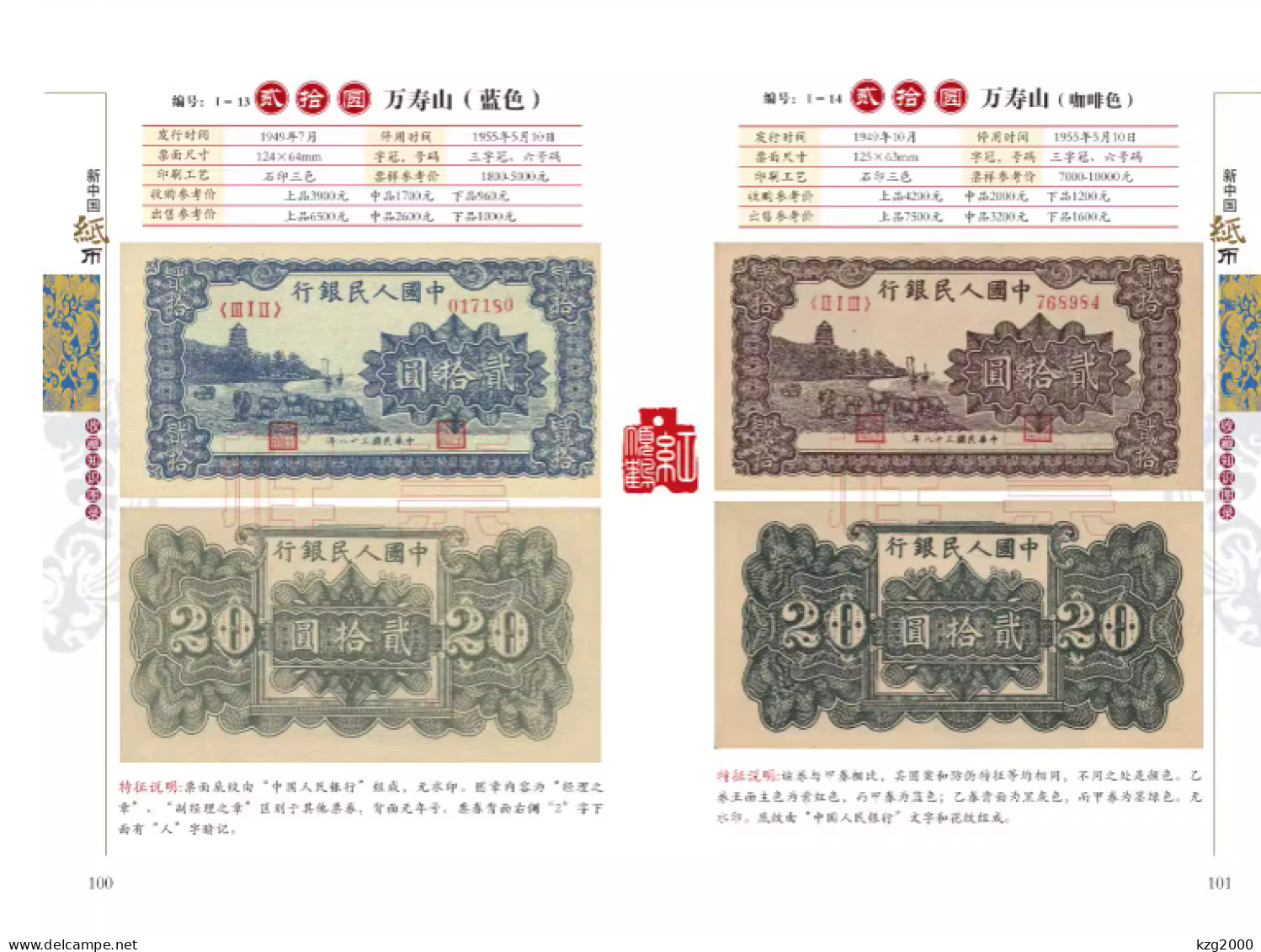 China 1948-2022 Catalogue of Chinese RMB banknotes Paper Money
