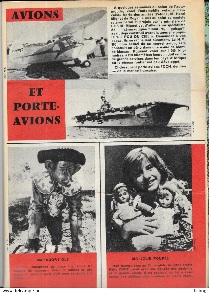 BD FRIPOUNET ET MARISETTE 1962 -  L HORLOGE ASTRONOMIQE DE SAINT JEAN A BESANCON, AVIONS ET PORTE AVIONS, KHALOU... - Fripounet