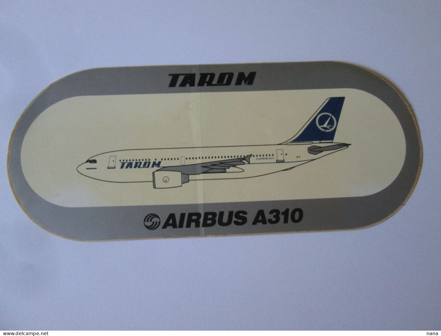 Autocollant 210x90 Mm TAROM Roumanie Avion Airbus A310 Vers 1980/Sticker 210x90 Mm TAROM Rmania Airbus A310 Plane 80s - Autocollants