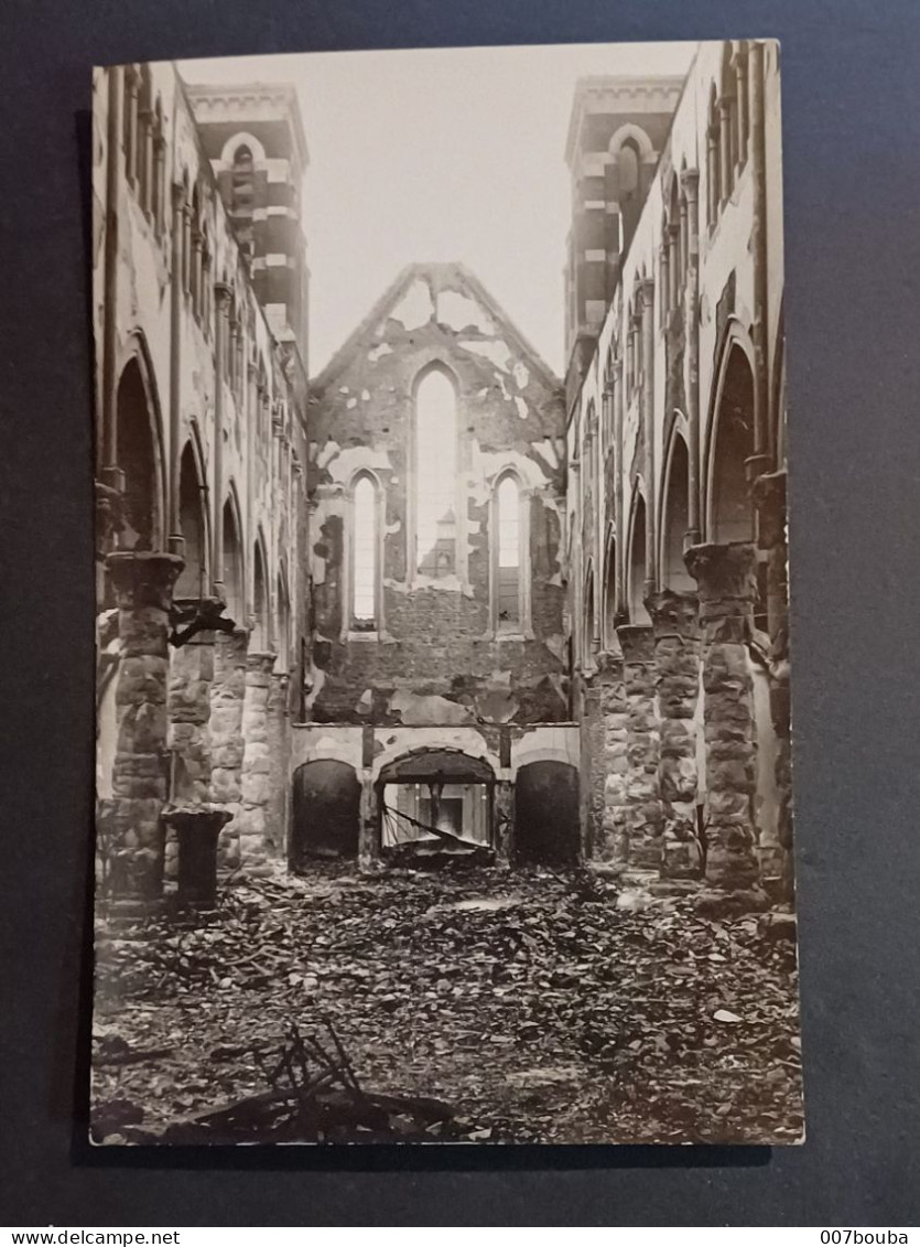 CHÂTELET / 2 CARTES PHOTO EGLUSE St PIERRE ET PAUL APRES INCENDIE 1937 / PHOTO V. DASSY À CHATELINEAU - Châtelet