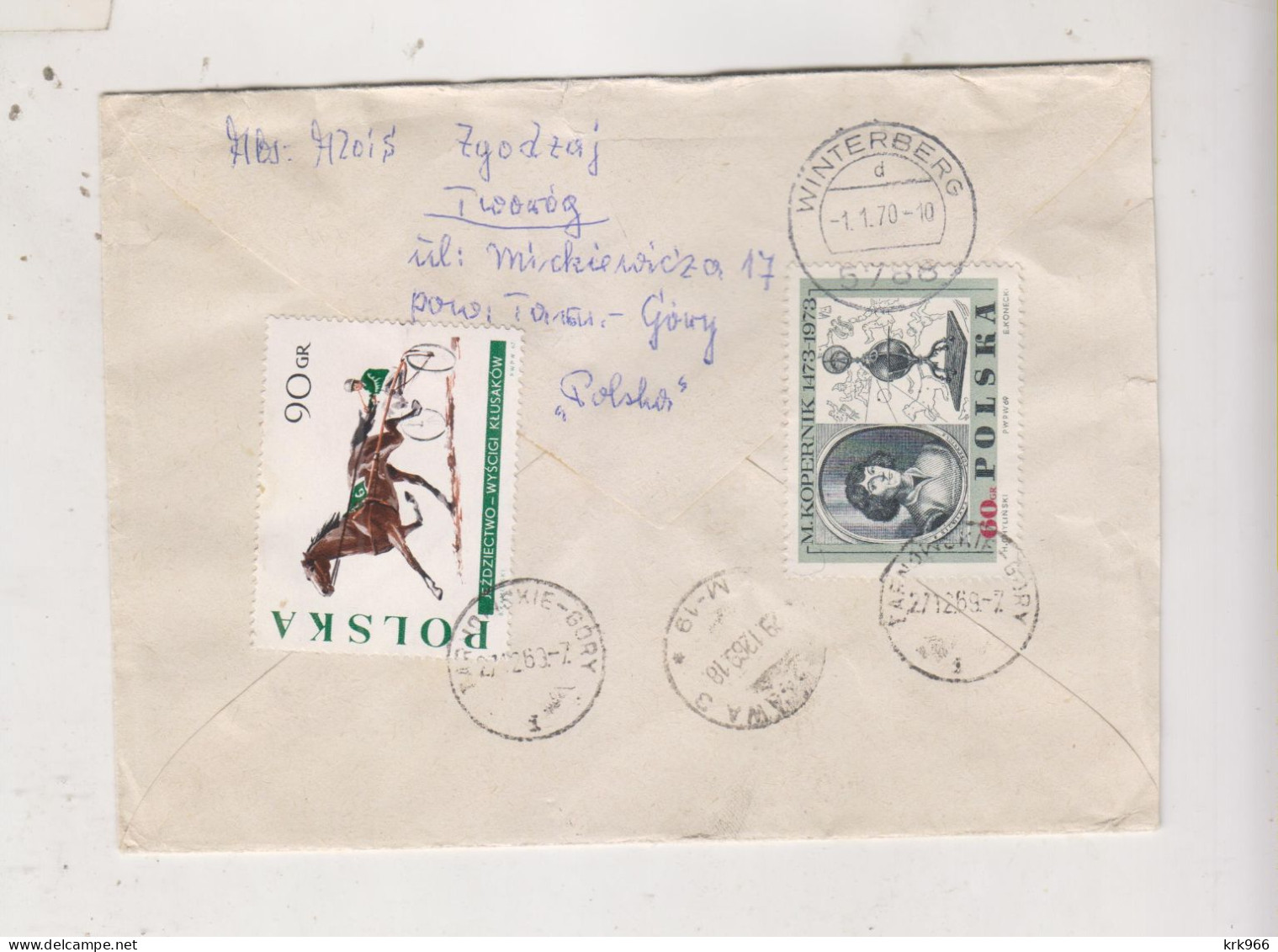 POLAND 1969  TARNOWSKIE GORY Registered Cover To Germany - Brieven En Documenten