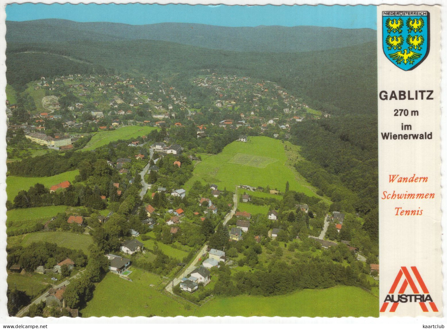 Gablitz 270 M Wienerwald - Wandern-Schwimmen-Tennis - (N.Ö., Österreich/Austria) - Alpine Luftbild - St. Pölten