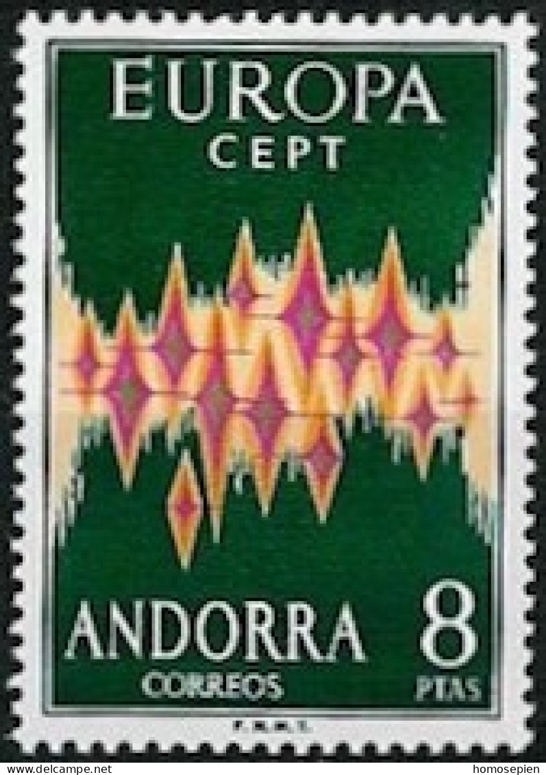 Europa CEPT 1972 Andorre Espagnol - Andorra Y&T N°64A - Michel N°71 *** - 8p EUROPA - 1972