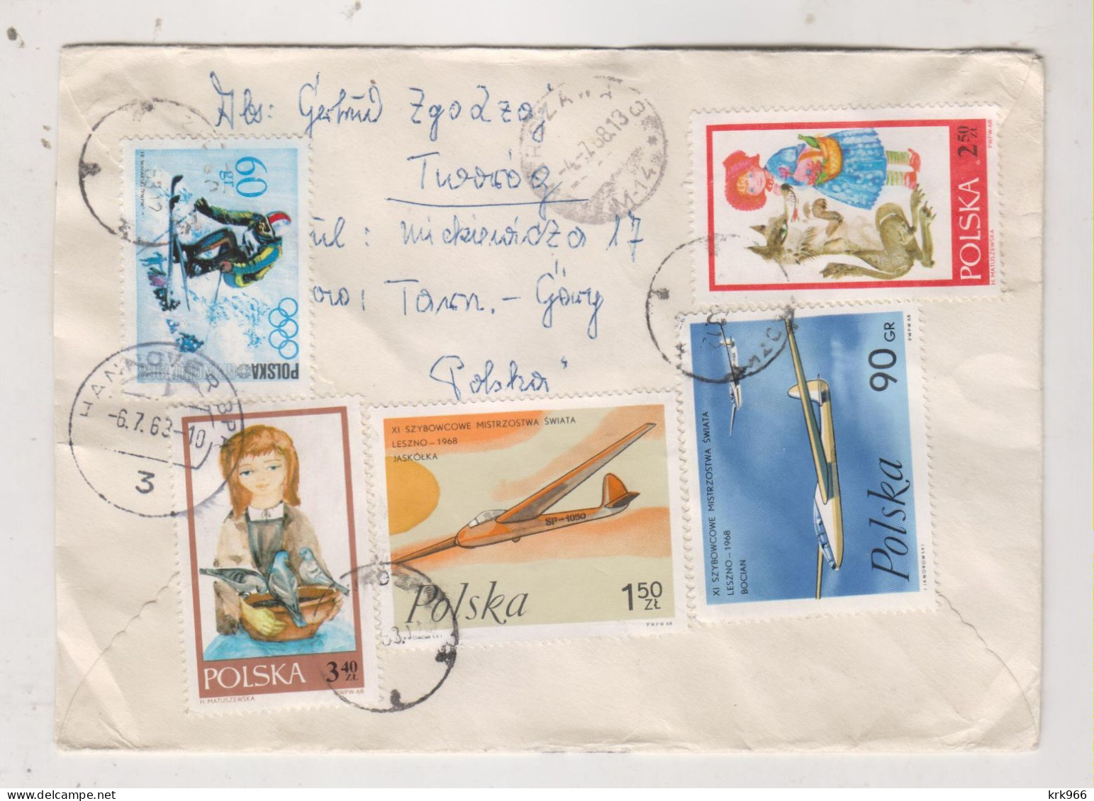 POLAND 1968  ZAWADAZKIE Registered Priority Cover To Germany - Storia Postale