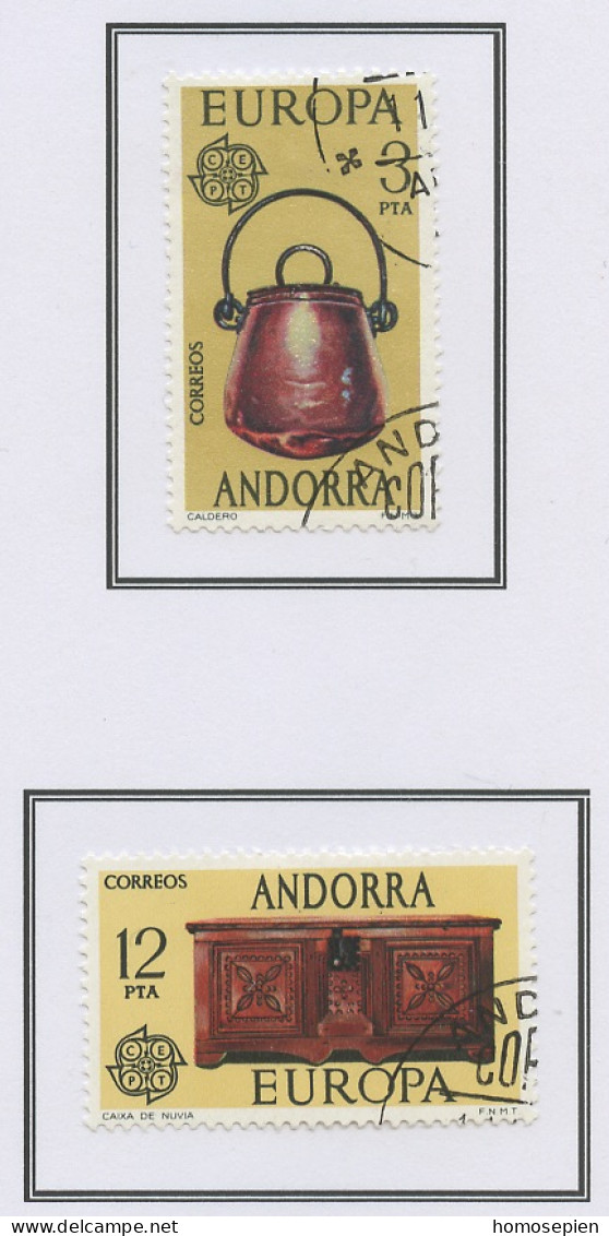 Andorre Espagnol - Andorra 1976 Y&T N°94 à 95 - Michel N°101 à 102 (o) - EUROPA - Gebruikt