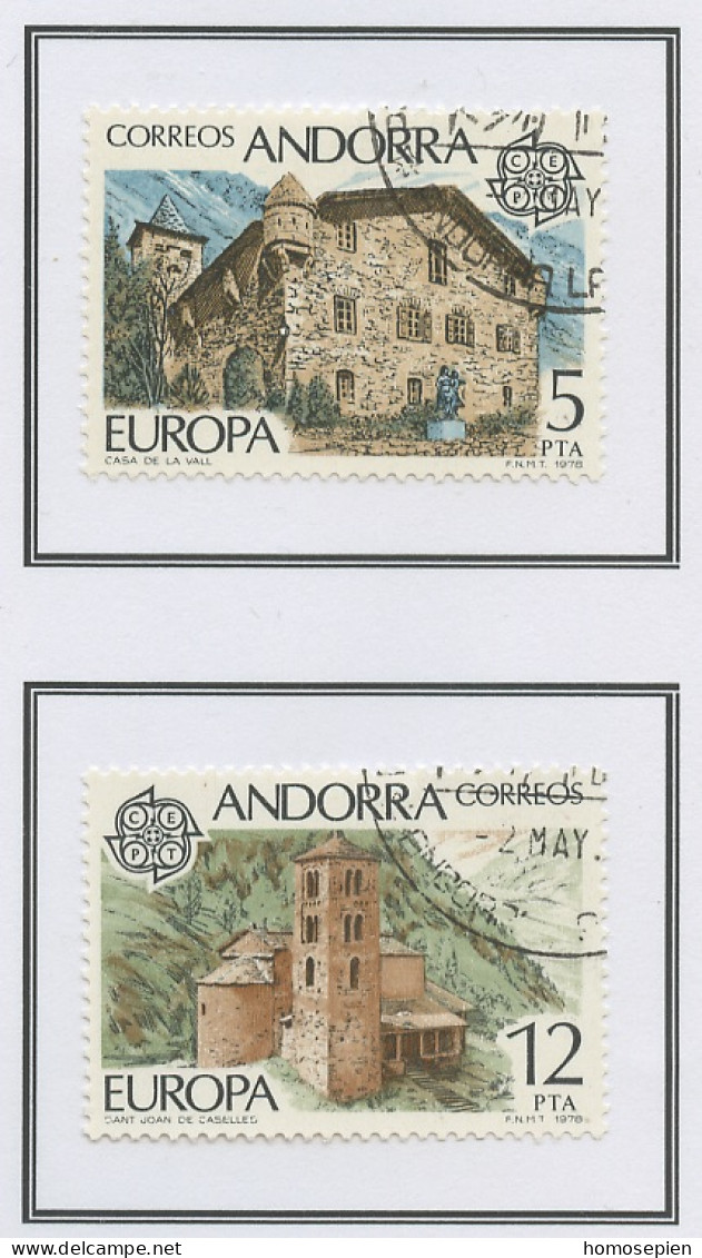 Andorre Espagnol - Andorra 1978 Y&T N°108 à 109 - Michel N°115 à116 (o) - EUROPA - Gebruikt