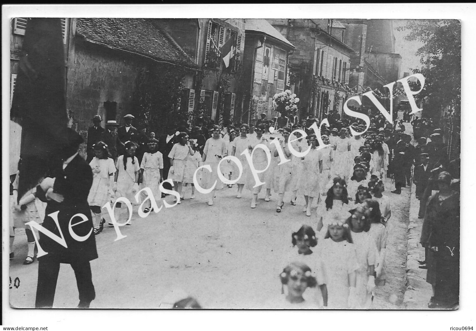 Carte Photo - ATTICHY 60 - Bouquet Provincial 17 Mai 1925 Rue Du Château RARE - Attichy