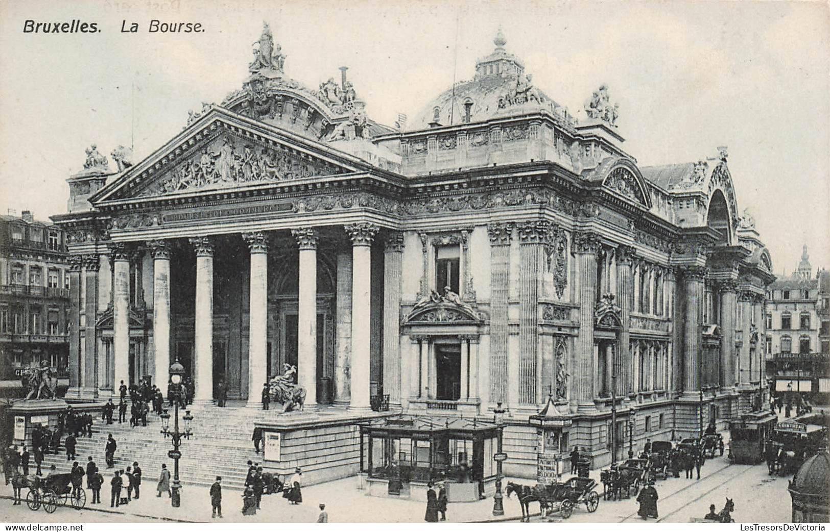 BELGIQUE - Bruxelles - La Bourse - Animé - Place - Carte Postale Ancienne - Monumenti, Edifici