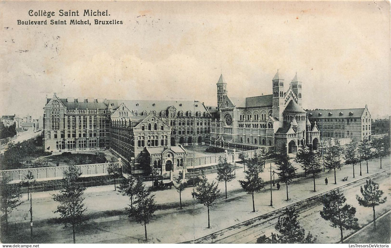 BELGIQUE - Bruxelles - Collège Saint Michel - Boulevard Saint Michel - Vue Générale - Carte Postale Ancienne - Monumenti, Edifici