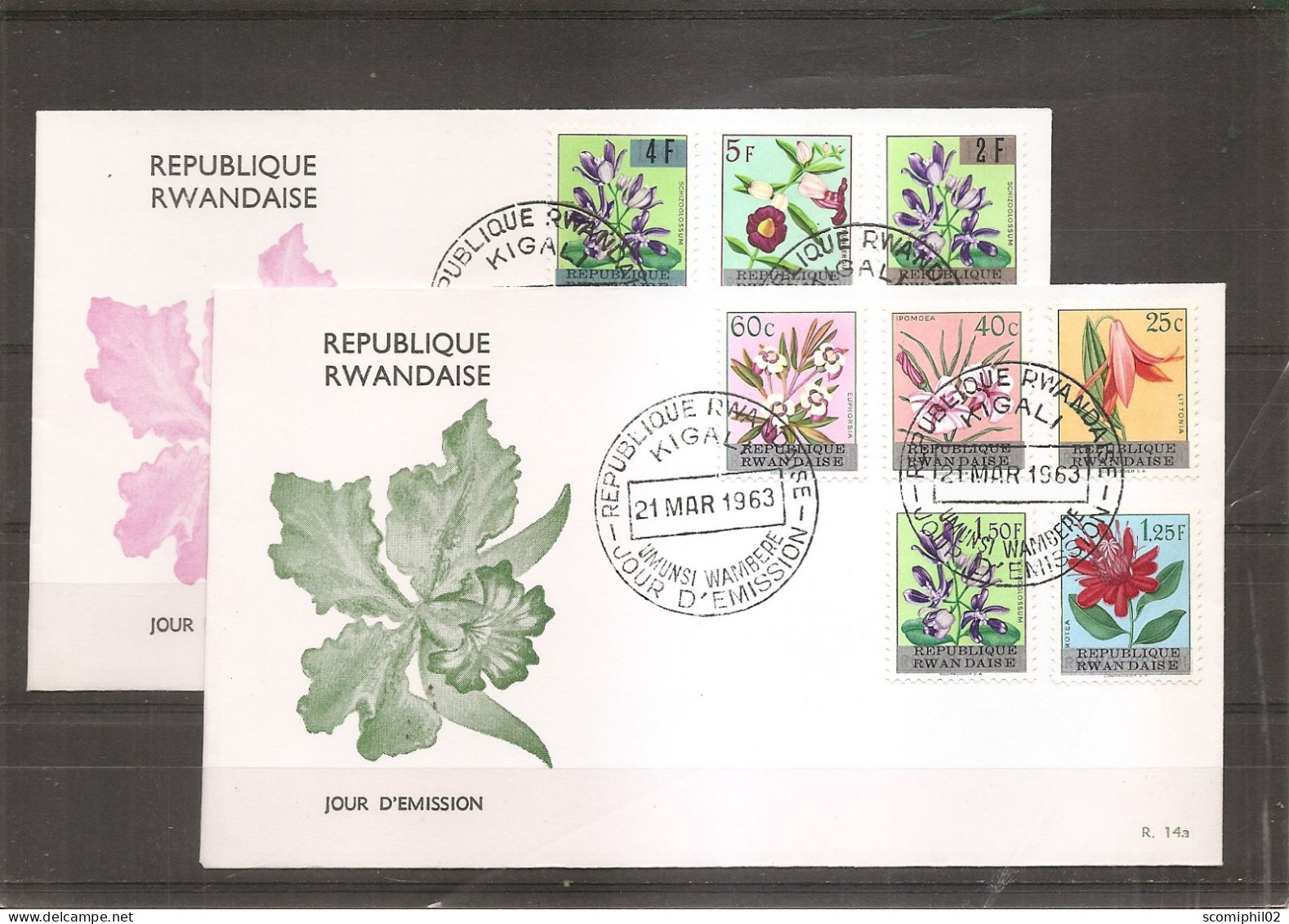 Rwanda - Fleurs ( 2 FDC De 1963  à Voir) - 1962-1969