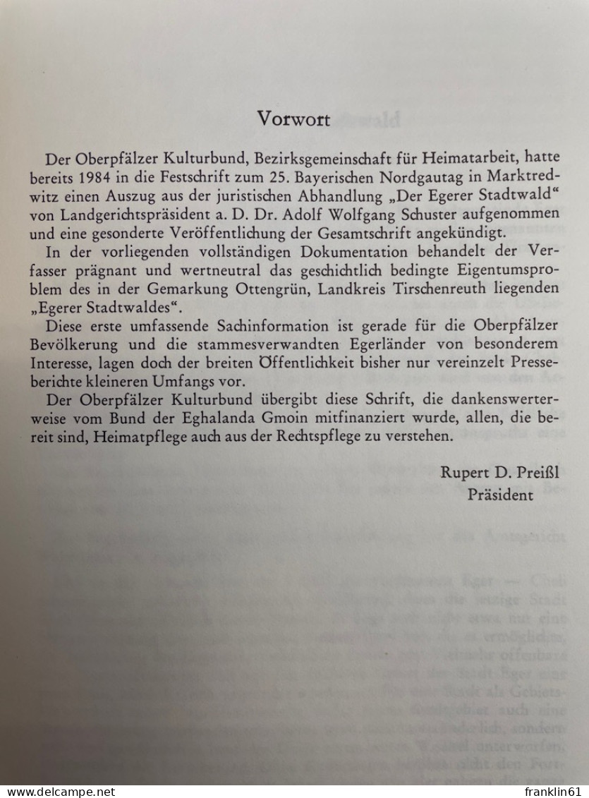 Der Egerer Stadtwald : [eine Juristische Abhandlung]. - Diritto