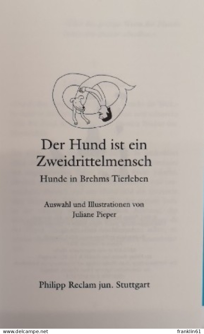 Der Hund Ist Ein Zweidrittelmensch : Hunde In Brehms Tierleben. - Animaux