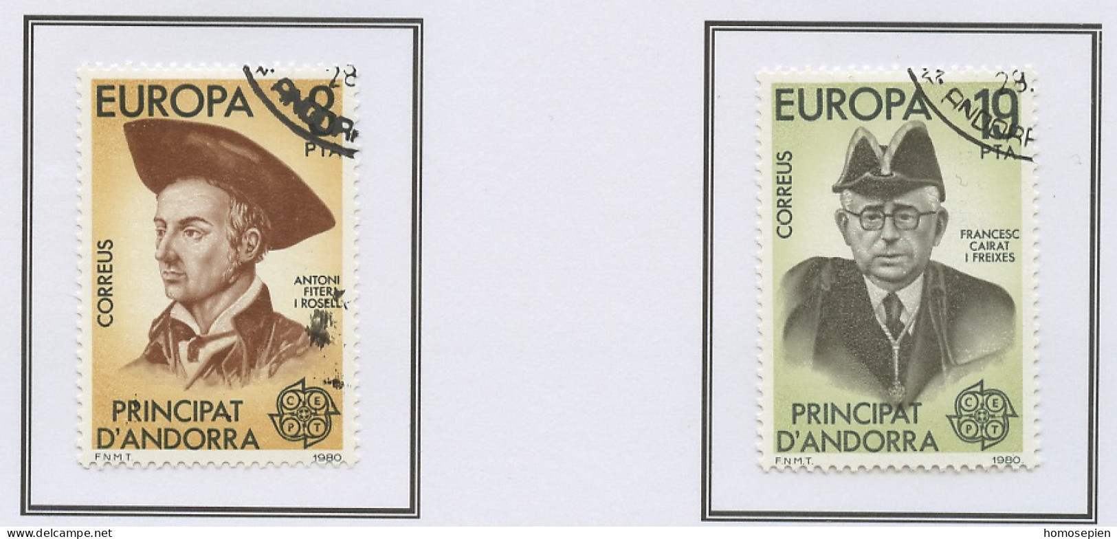 Andorre Espagnol - Andorra 1980 Y&T N°124 à 125 - Michel N°131 à 132 (o) - EUROPA - Used Stamps