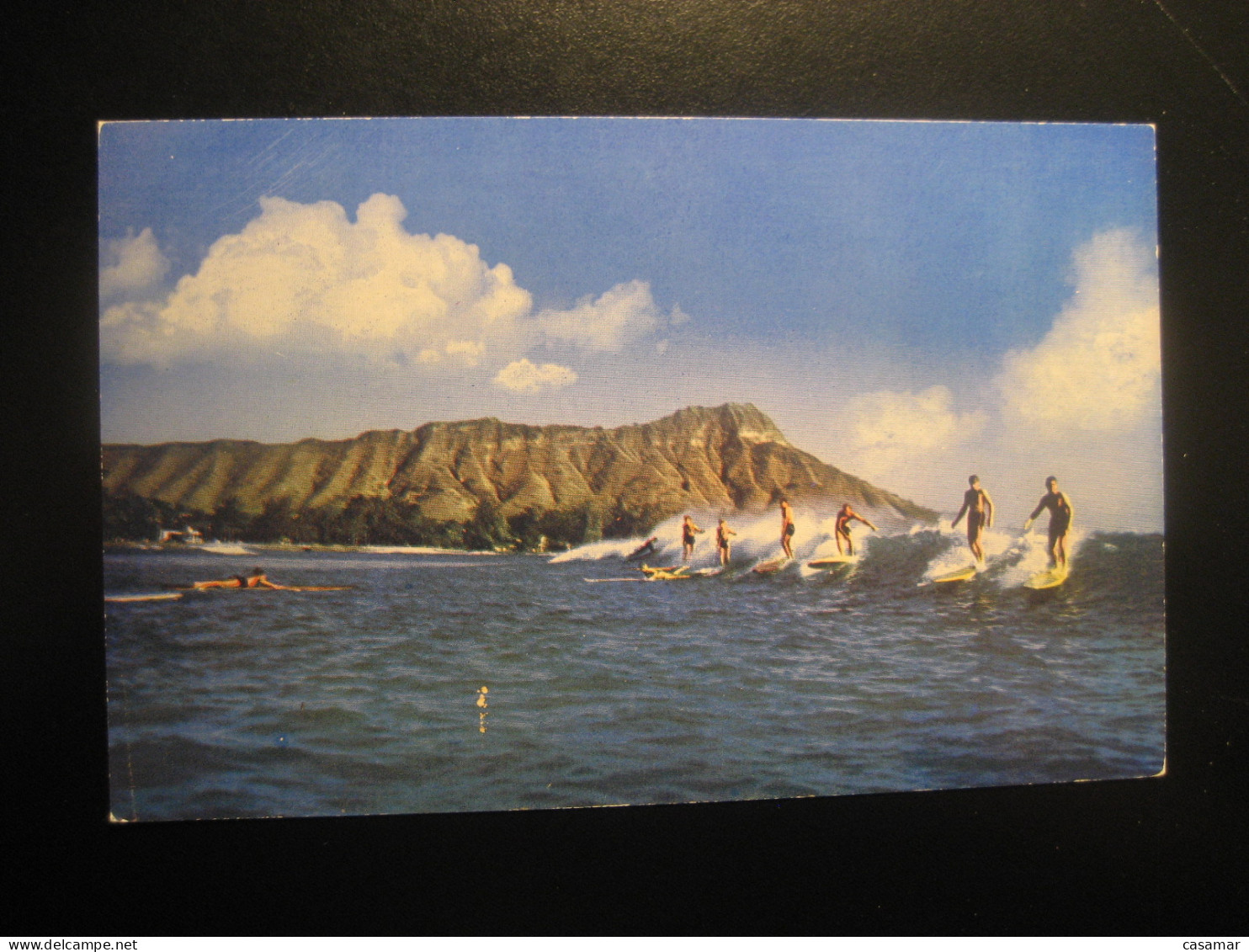 WAIKIKI Honolulu Hawaii Beach Surf Surfing Surfer Flying Clippers Pan American World Airways Postcard USA - Honolulu