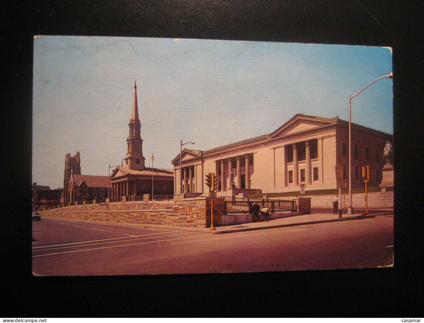 WORCESTER Massachusetts Wesley Methodist + Unitarian Church County House Court Cancel 1973 To Sweden Postcard USA - Worcester